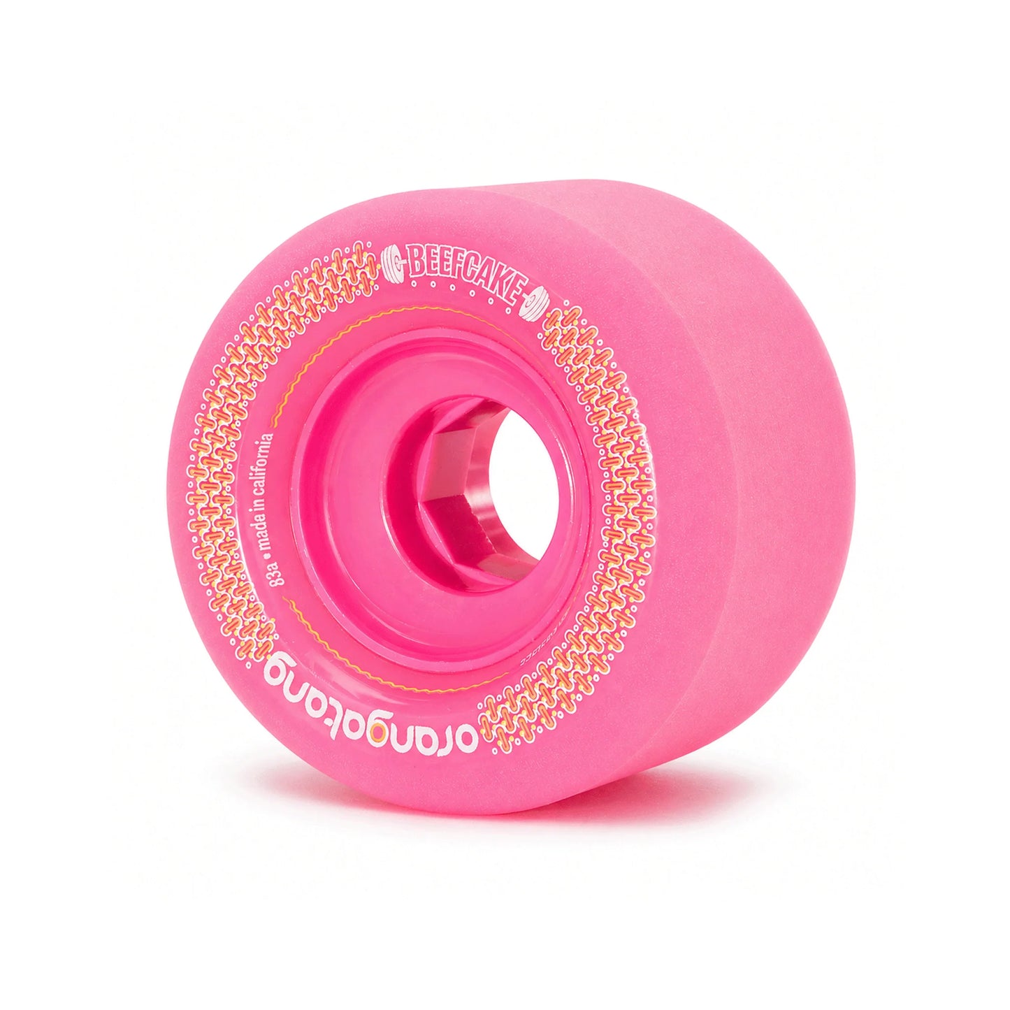 Orangatang Beefcake 73mm 83a Pink Longboard Wheel