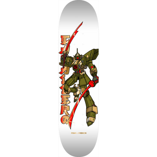 Powell Steve Caballero Gundam Skateboard Deck White / Gold Foil - Shape 243 - K20 8.25 X 31.95