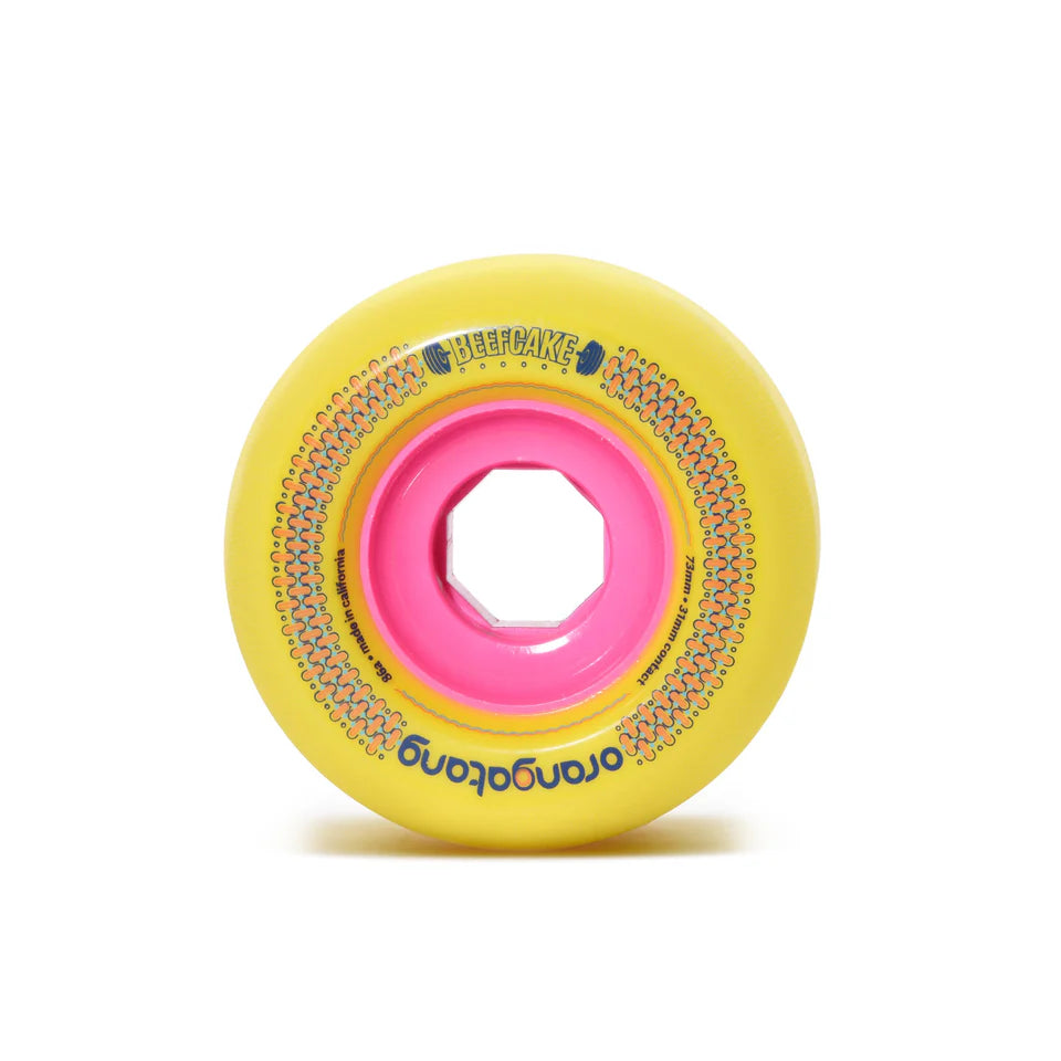Orangatang Beefcake 73mm 86a Yellow Longboard Wheel