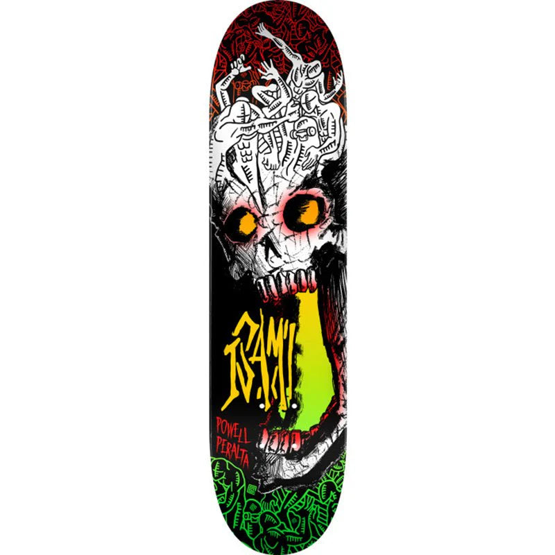 Powell Isamu Yamamoto Skull Skateboard Deck - Shape 242 - 8 x 31.45