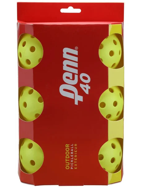 Penn 40 Outdoor 6 Pack Pickleballs
